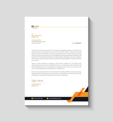 Business letterhead, Letterhead template with various colors, Letterhead template in flat style, Modern company letterhead template design