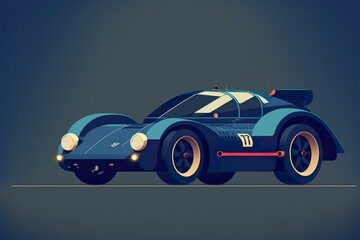 Obraz premium Dark blue futuristic car created with Generative AI 