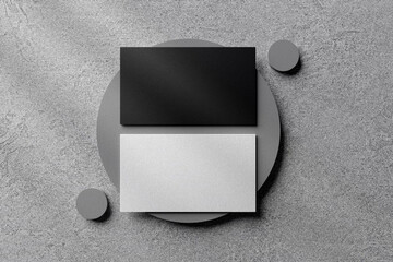 Black and white business care mockup scene