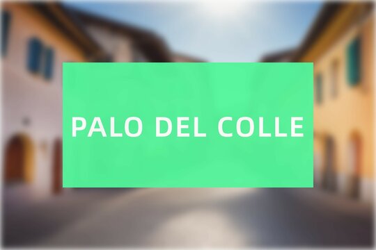 Palo del Colle: Der Name der italienischen Stadt Palo del Colle in der Region Puglia vor einem Hintergrundbild