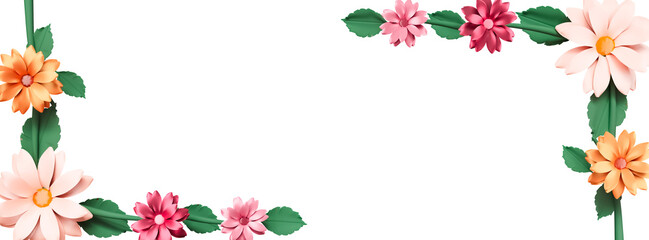 Spring concept floral banner cutout