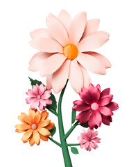 Spring concept Daisy flower cutout