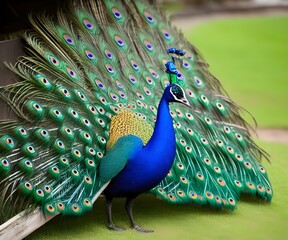 Obraz premium peacock with feathers out