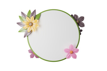 Spring concept floral frame cutout