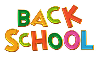 Back to school 3d lettering cutout