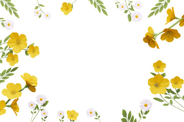 Spring concept floral banner cutout