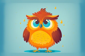 Fototapeta premium Owl flat illustration created with Generative AI 