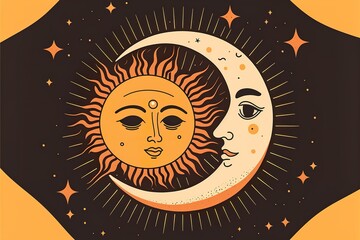 Sun and moon interpretation created with Generative AI 