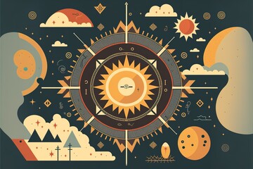 Sun and moon interpretation created with Generative AI 