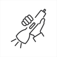 Fototapeta premium hand flashlight icon vector illustration