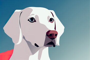 Borzoi dog flat illustration created with Generative AI 