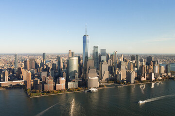 aerial view of downton Manhattan