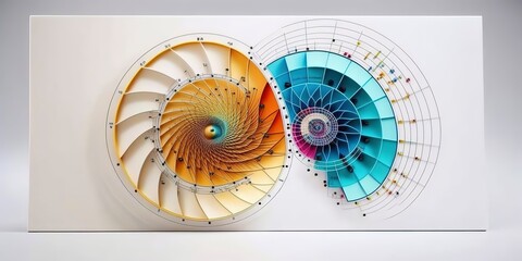 Obraz premium A visually striking image that showcases the capabilities of AI, such as a machine learning algorithm in action or a neural network diagram. Fibonacci Sequence. AI Generated.