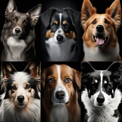 collage of different dogs