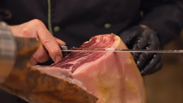Extra quality Serrano ham slicer, dark mood