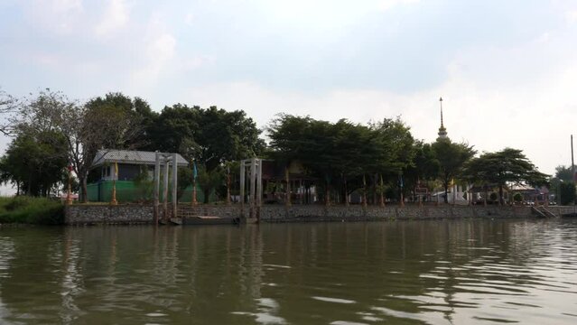 River view of Thailand Temple Wat Khun Phrom at Ayutthaya
