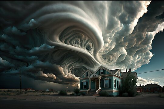 Asperatus clouds over the house