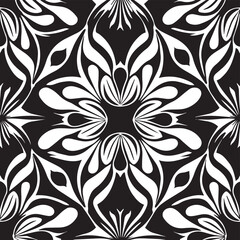 Create unique black and white invitations with a touch of fantasy using hand-drawn botanical elements such as leaves and branches, and intricate motifs like arabesque and geometric patterns.