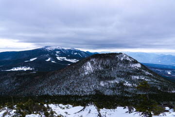 Fototapeta na wymiar 冬の縞枯山展望台からの眺望