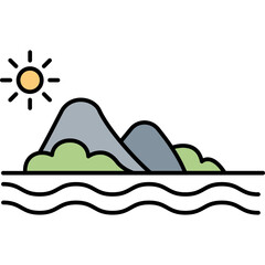 Beach Vector Icon fully editable 

