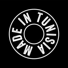 Made in Tunisia text emblem stamp, concept background