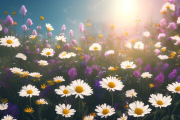 daisies in a field-Generate AI
