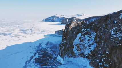 snow covered mountains