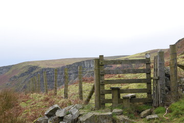 a view of the welsh mountains around pistyll rhaeadr