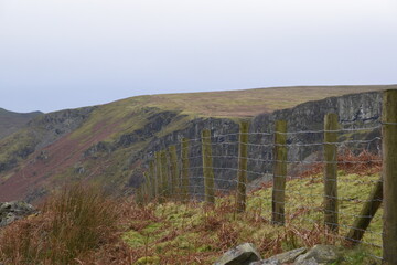 a view of the welsh mountains around pistyll rhaeadr