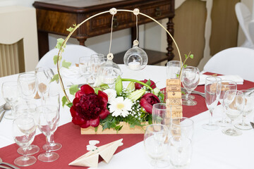 Centre de table anneau mariage 
