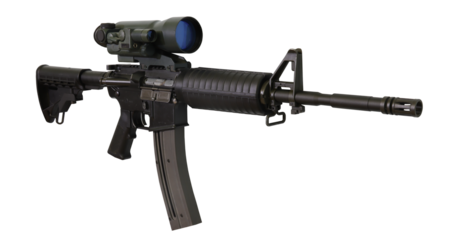 military gun isolated on white