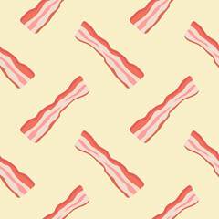 bacon seamless pattern. pork seamless vector illustration