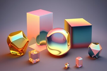 Formas abstractas glassmorphism degradado y desenfocado, creado con IA generativa