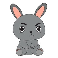 hare, rabbit cute character isolated, vector