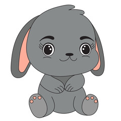 hare cute character isolated, vector