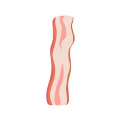 Bacon flat design vector illustration. pork menu