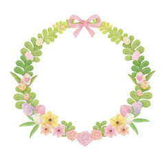 Watercolor easter wreath