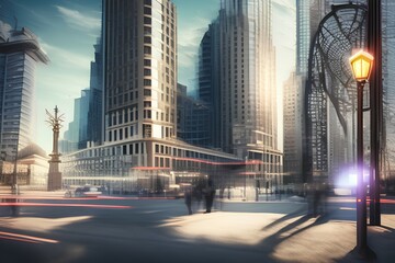 Fototapeta na wymiar view of the city-Generate AI