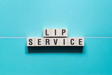 Lip service - word concept on cubes