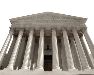 United States Supreme Court Building isolated with cut out background.