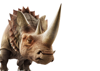 Triceratops dinosaur isolated on white, transparent, generative ai