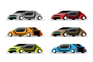Set  mockup of Hitech luxury car in modern design vector