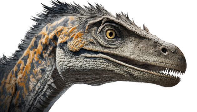 Fototapeta Velociraptor dinosaur isolated on white, transparent, generative ai
