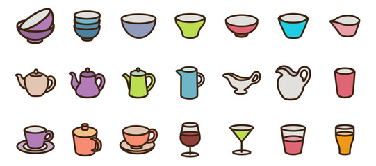 Set of kitchenware Icons