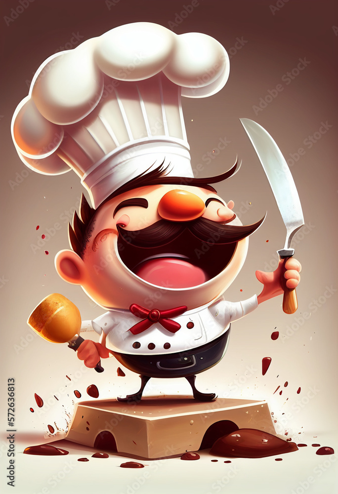 Wall mural chef cartoon character