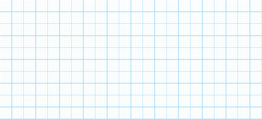 Blue millimeter graph paper grid background. Seamless pattern math paper texture. Desigh for rchitect plan, school project. Vector illustration