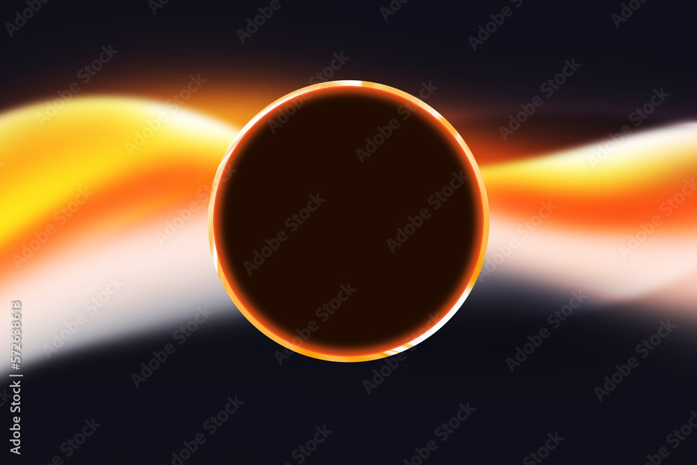 Poster orange glowing circle empty space with abstract colorful dark background