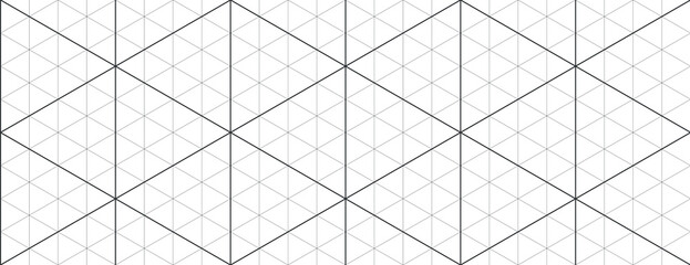 Black isometric grid graph paper background. Seamless pattern guide background. Desigh for engineering or mechanical layout drawing. Vector illustration