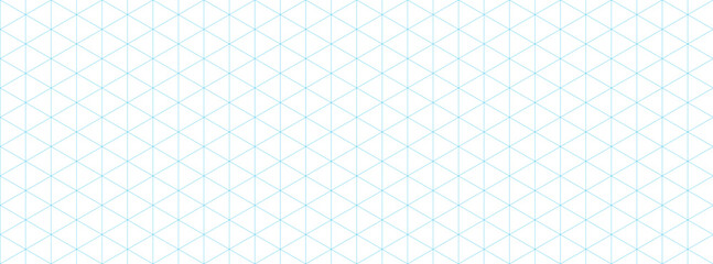 Blue isometric grid graph paper background. Seamless pattern guide background. Desigh for engineering or mechanical layout drawing. Vector illustration
