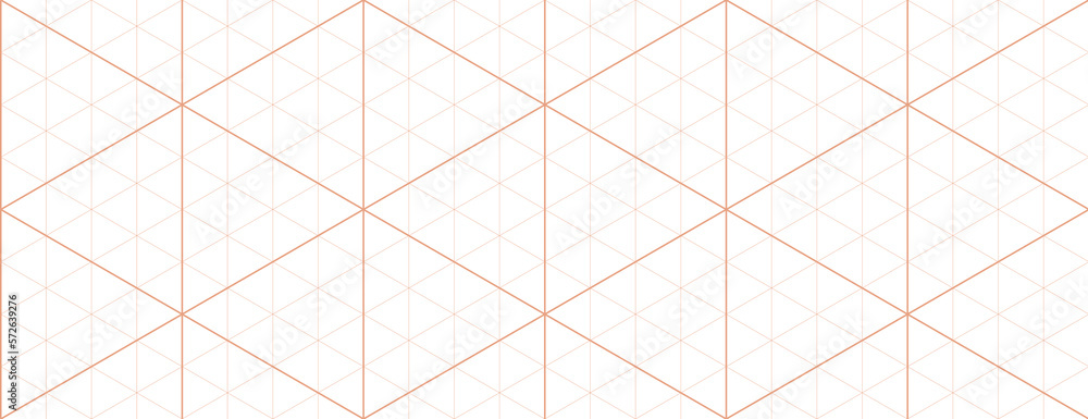 Poster orange isometric grid graph paper background. seamless pattern guide background. desigh for engineer